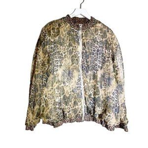 Sheer Reversible Leopard Animal Print Jacket 90's